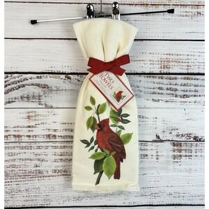 Mary Lake Thompson Cardinals Flour Sack Towels 2x Natural Ivory Red Bird‎